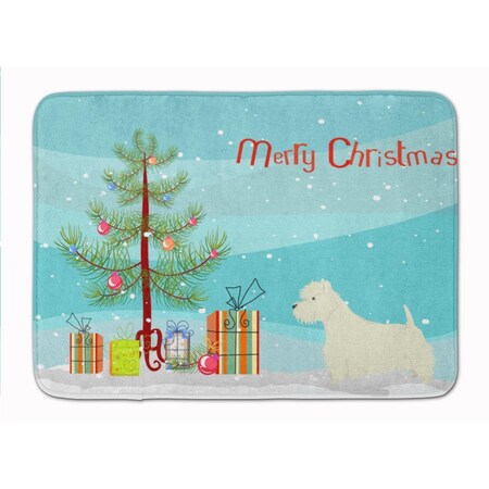 Carolines Treasures Westie Christmas Tree Machine Washable Memory Foam Mat CK3569RUG